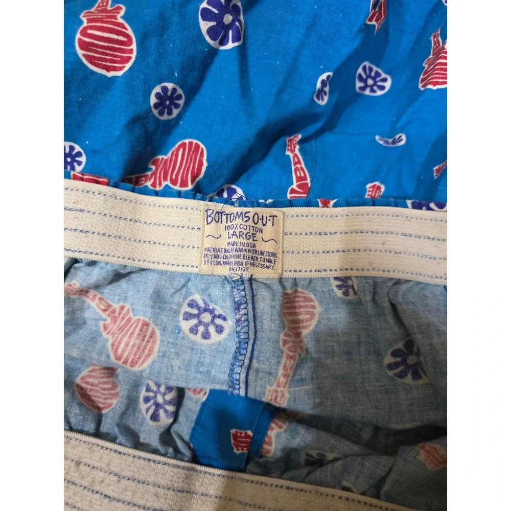 Bottoms Out‎ Novelty Boxer Shorts Guitar Print Blue Mens Sleepwear Large